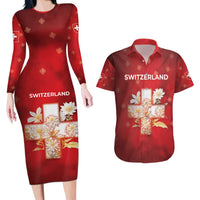 Switzerland Couples Matching Long Sleeve Bodycon Dress and Hawaiian Shirt One For All All For One - Wonder Print Shop