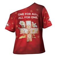 Switzerland Cross Shoulder Shirt One For All All For One - Wonder Print Shop