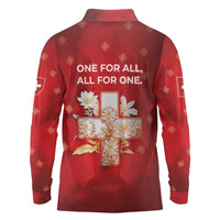 Switzerland Long Sleeve Polo Shirt One For All All For One - Wonder Print Shop