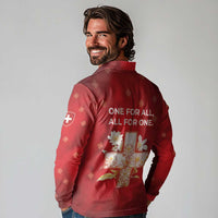 Switzerland Long Sleeve Polo Shirt One For All All For One - Wonder Print Shop