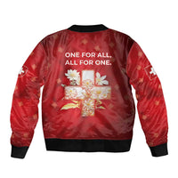 Switzerland Sleeve Zip Bomber Jacket One For All All For One - Wonder Print Shop