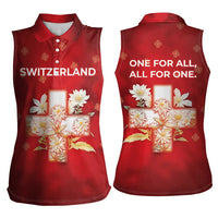 Switzerland Women Sleeveless Polo Shirt One For All All For One - Wonder Print Shop
