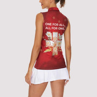 Switzerland Women Sleeveless Polo Shirt One For All All For One - Wonder Print Shop