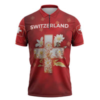 Switzerland Zipper Polo Shirt One For All All For One - Wonder Print Shop