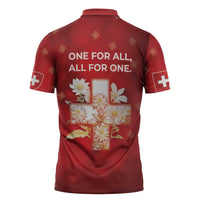 Switzerland Zipper Polo Shirt One For All All For One - Wonder Print Shop