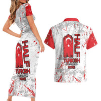 Turkey Couples Matching Short Sleeve Bodycon Dress and Hawaiian Shirt Half Turkish Is Better Than None - Wonder Print Shop