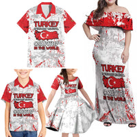 Turkey Family Matching Off Shoulder Maxi Dress and Hawaiian Shirt Half Turkish Is Better Than None - Wonder Print Shop