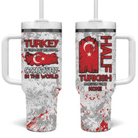 Turkey Tumbler With Handle Half Turkish Is Better Than None - Wonder Print Shop