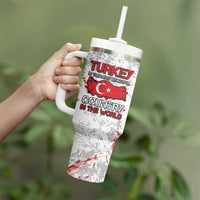 Turkey Tumbler With Handle Half Turkish Is Better Than None - Wonder Print Shop
