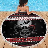 Vikings Christmas Beach Blanket Fa La La La Fus Ro Dah - Wonder Print Shop