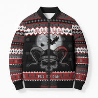 Vikings Christmas Bomber Puffer Jacket Fa La La La Fus Ro Dah - Wonder Print Shop