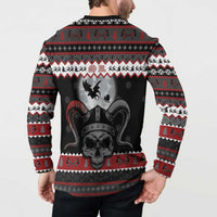 Vikings Christmas Button Sweatshirt Fa La La La Fus Ro Dah - Wonder Print Shop