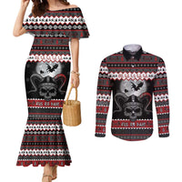 Vikings Christmas Couples Matching Mermaid Dress and Long Sleeve Button Shirt Fa La La La Fus Ro Dah - Wonder Print Shop