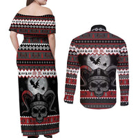 Vikings Christmas Couples Matching Off Shoulder Maxi Dress and Long Sleeve Button Shirt Fa La La La Fus Ro Dah - Wonder Print Shop