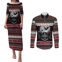 Vikings Christmas Couples Matching Puletasi and Long Sleeve Button Shirt Fa La La La Fus Ro Dah - Wonder Print Shop
