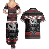 Vikings Christmas Couples Matching Summer Maxi Dress and Hawaiian Shirt Fa La La La Fus Ro Dah - Wonder Print Shop