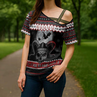 Vikings Christmas Cross Shoulder Shirt Fa La La La Fus Ro Dah - Wonder Print Shop
