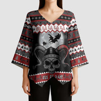 Vikings Christmas Kimono Sleeve Blouse Fa La La La Fus Ro Dah - Wonder Print Shop