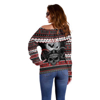 Vikings Christmas Off Shoulder Sweater Fa La La La Fus Ro Dah - Wonder Print Shop