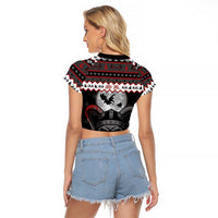 Vikings Christmas Raglan Cropped T Shirt Fa La La La Fus Ro Dah - Wonder Print Shop