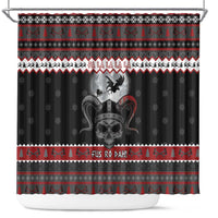 Vikings Christmas Shower Curtain Fa La La La Fus Ro Dah - Wonder Print Shop