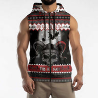 Vikings Christmas Sleeveless Zip Hoodie Fa La La La Fus Ro Dah - Wonder Print Shop