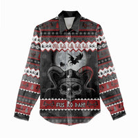 Vikings Christmas Women Casual Shirt Fa La La La Fus Ro Dah - Wonder Print Shop