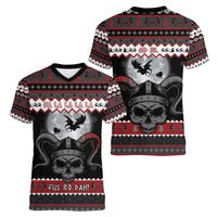 Vikings Christmas Women V-Neck T-Shirt Fa La La La Fus Ro Dah - Wonder Print Shop