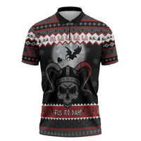 Vikings Christmas Zipper Polo Shirt Fa La La La Fus Ro Dah - Wonder Print Shop