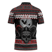 Vikings Christmas Zipper Polo Shirt Fa La La La Fus Ro Dah - Wonder Print Shop