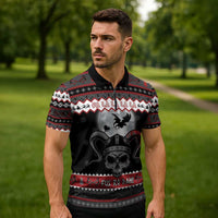 Vikings Christmas Zipper Polo Shirt Fa La La La Fus Ro Dah - Wonder Print Shop