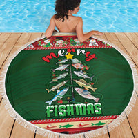 Fishing Christmas Beach Blanket Merry Fishmas - Wonder Print Shop
