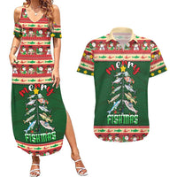 Fishing Christmas Couples Matching Summer Maxi Dress and Hawaiian Shirt Merry Fishmas - Wonder Print Shop