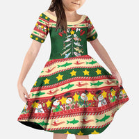 Fishing Christmas Family Matching Short Sleeve Bodycon Dress and Hawaiian Shirt Merry Fishmas - Wonder Print Shop