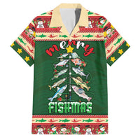 Fishing Christmas Family Matching Short Sleeve Bodycon Dress and Hawaiian Shirt Merry Fishmas - Wonder Print Shop