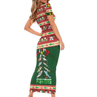 Fishing Christmas Family Matching Short Sleeve Bodycon Dress and Hawaiian Shirt Merry Fishmas - Wonder Print Shop