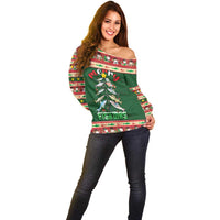 Fishing Christmas Off Shoulder Sweater Merry Fishmas - Wonder Print Shop