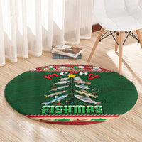 Fishing Christmas Round Carpet Merry Fishmas - Wonder Print Shop