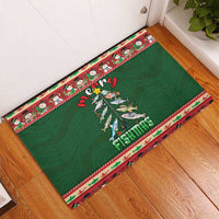 Fishing Christmas Rubber Doormat Merry Fishmas - Wonder Print Shop