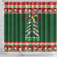 Fishing Christmas Shower Curtain Merry Fishmas - Wonder Print Shop