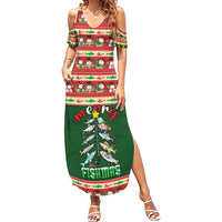 Fishing Christmas Summer Maxi Dress Merry Fishmas - Wonder Print Shop