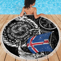 Viking Iceland Beach Blanket Icelander Viking Ship