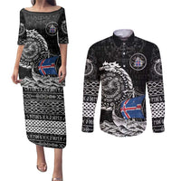 Personalized Viking Iceland Couples Matching Puletasi and Long Sleeve Button Shirt Icelander Viking Ship