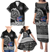 Personalized Viking Iceland Family Matching Puletasi and Hawaiian Shirt Icelander Viking Ship