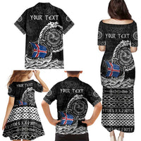 Personalized Viking Iceland Family Matching Puletasi and Hawaiian Shirt Icelander Viking Ship