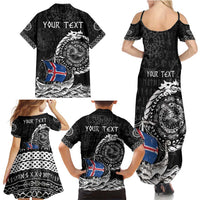 Personalized Viking Iceland Family Matching Summer Maxi Dress and Hawaiian Shirt Icelander Viking Ship