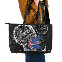 Viking Iceland Leather Tote Bag Icelander Viking Ship