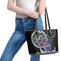 Viking Iceland Leather Tote Bag Icelander Viking Ship