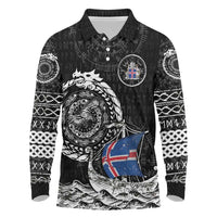 Personalized Viking Iceland Long Sleeve Polo Shirt Icelander Viking Ship