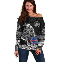 Personalized Viking Iceland Off Shoulder Sweater Icelander Viking Ship